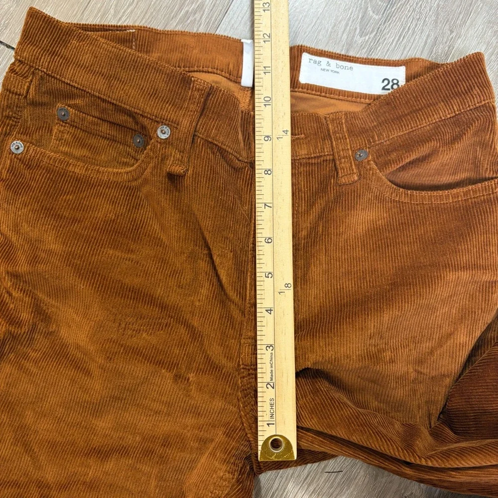Rag & Bone Peyton Cord Mid Rise Boot Cut Corduroy Pants Size 28 Brown